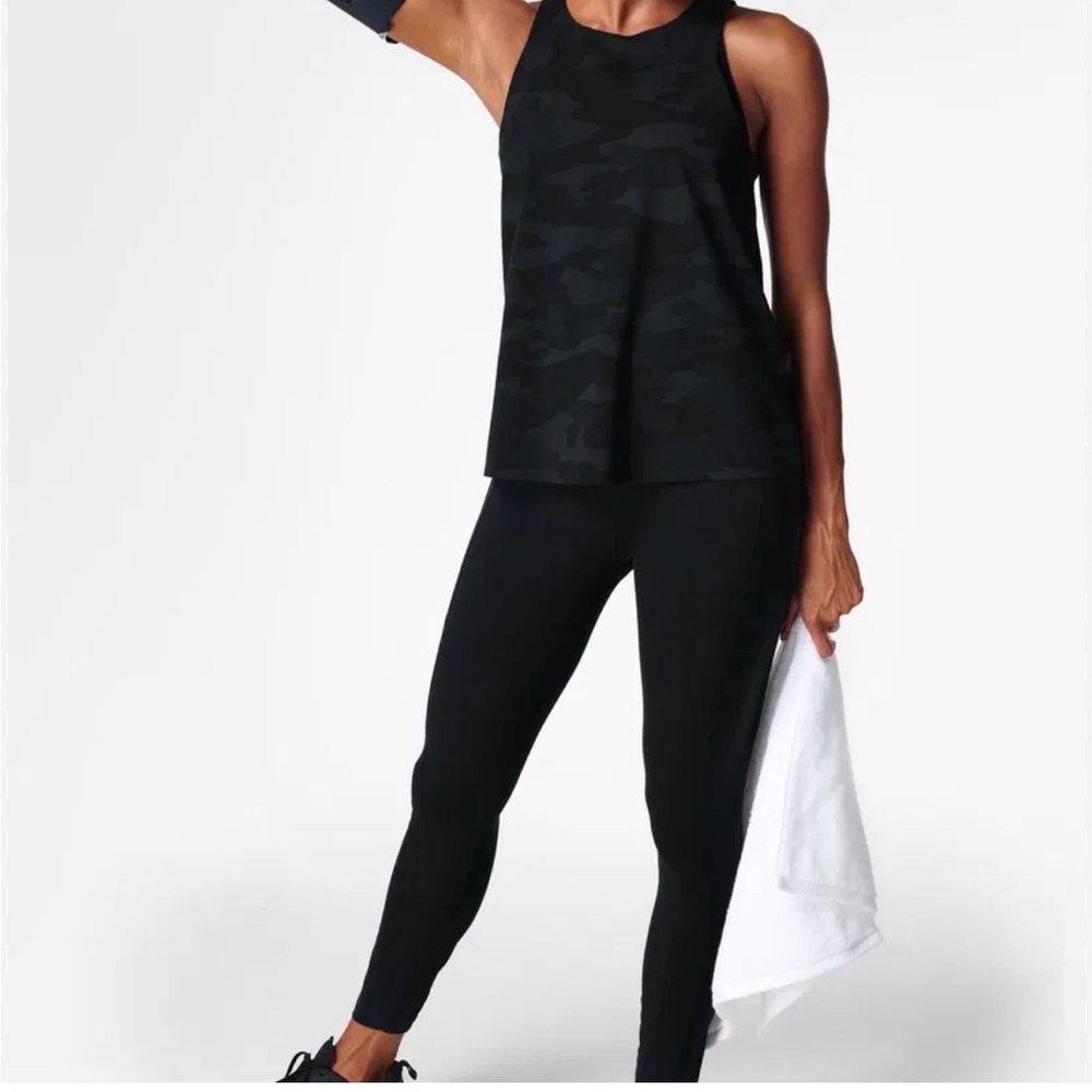 Sweaty Betty Black Camo Power Mission Workout Tank Top